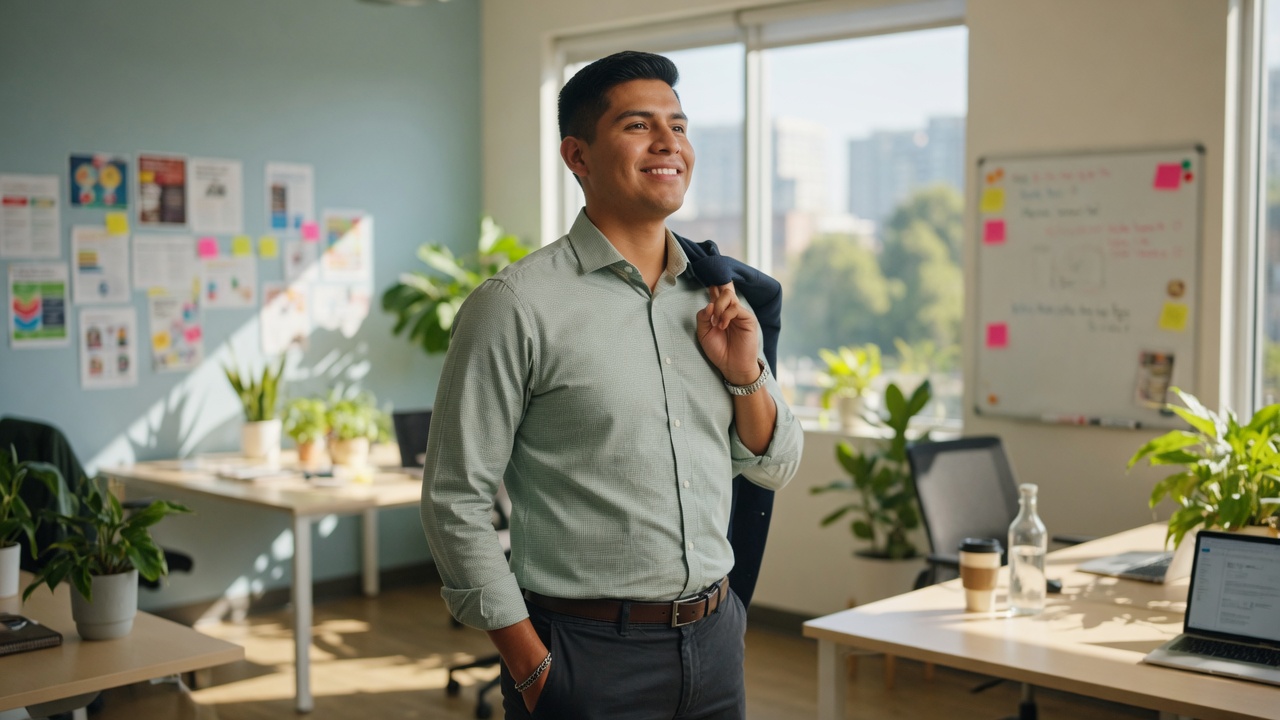 Young professional in a modern workplace career setting